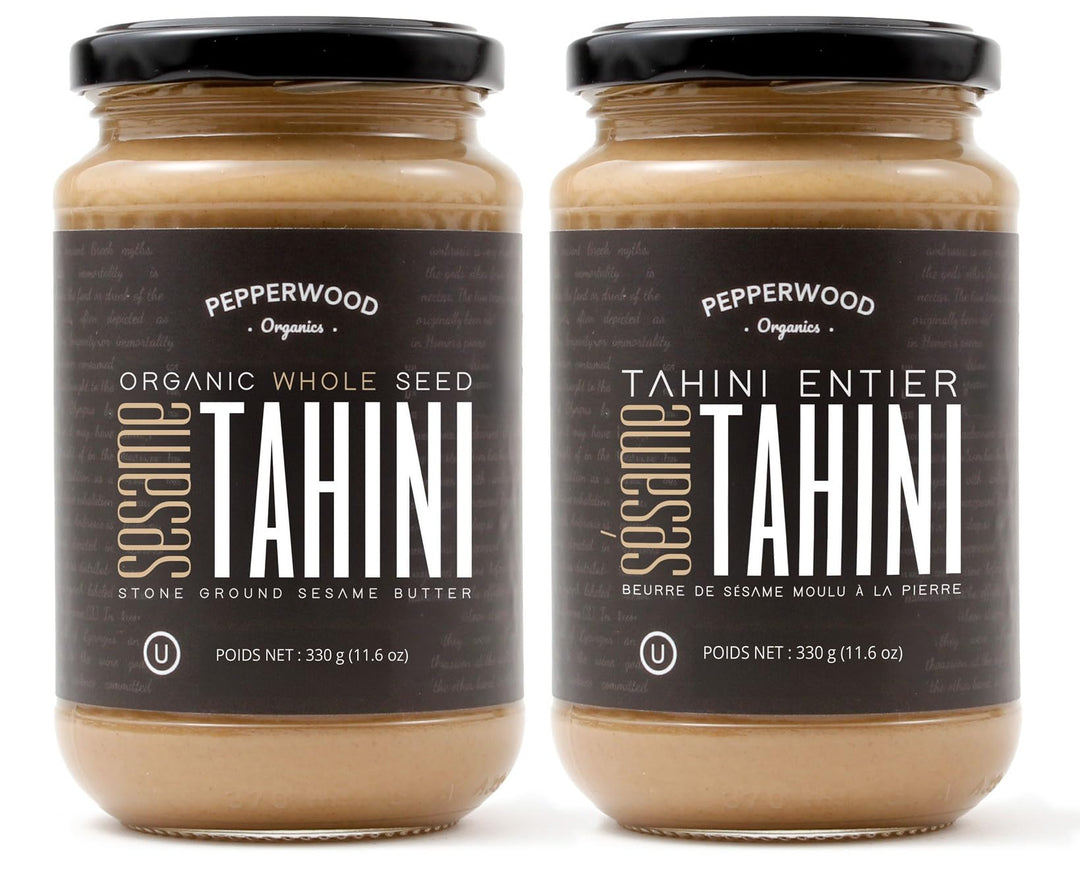 Organic Tahini – Stone Ground Sesame Paste – Unhulled – 2 × 330g