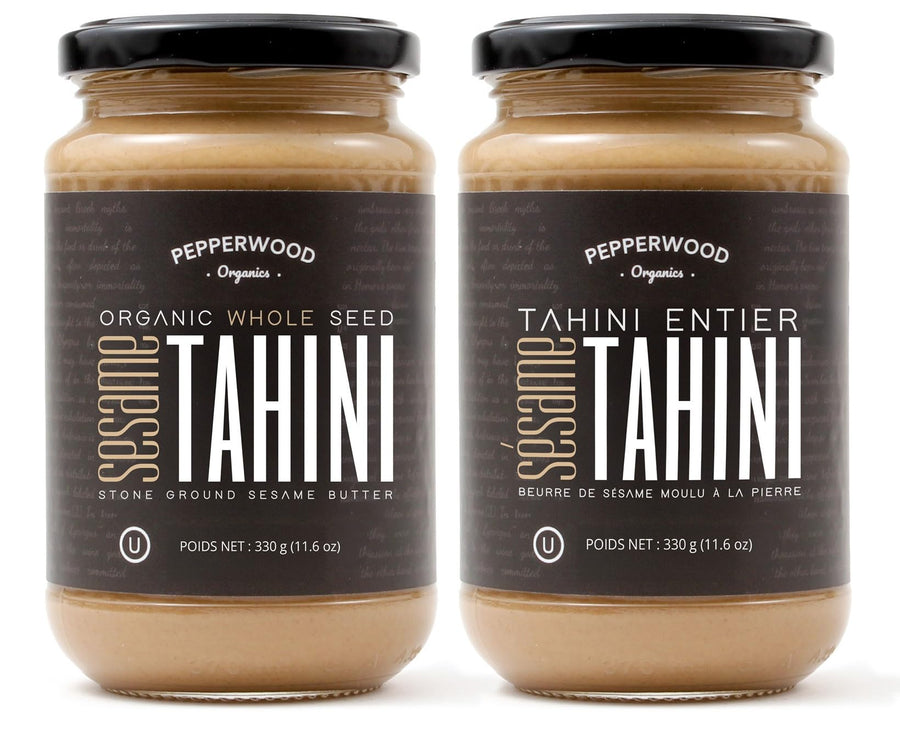 Organic Tahini – Stone Ground Sesame Paste – Unhulled – 2 × 330g