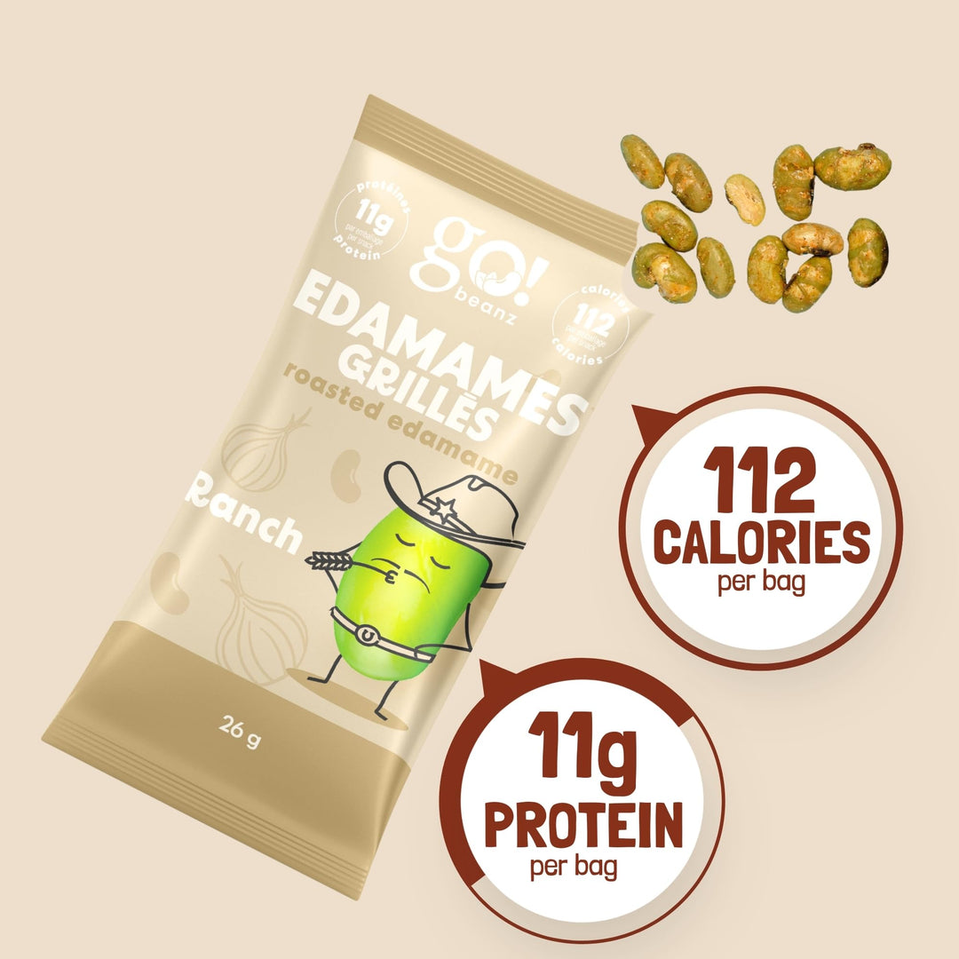 GoBeanz – Crunchy Roasted Edamame – Tasty Ranch – 20 Packs