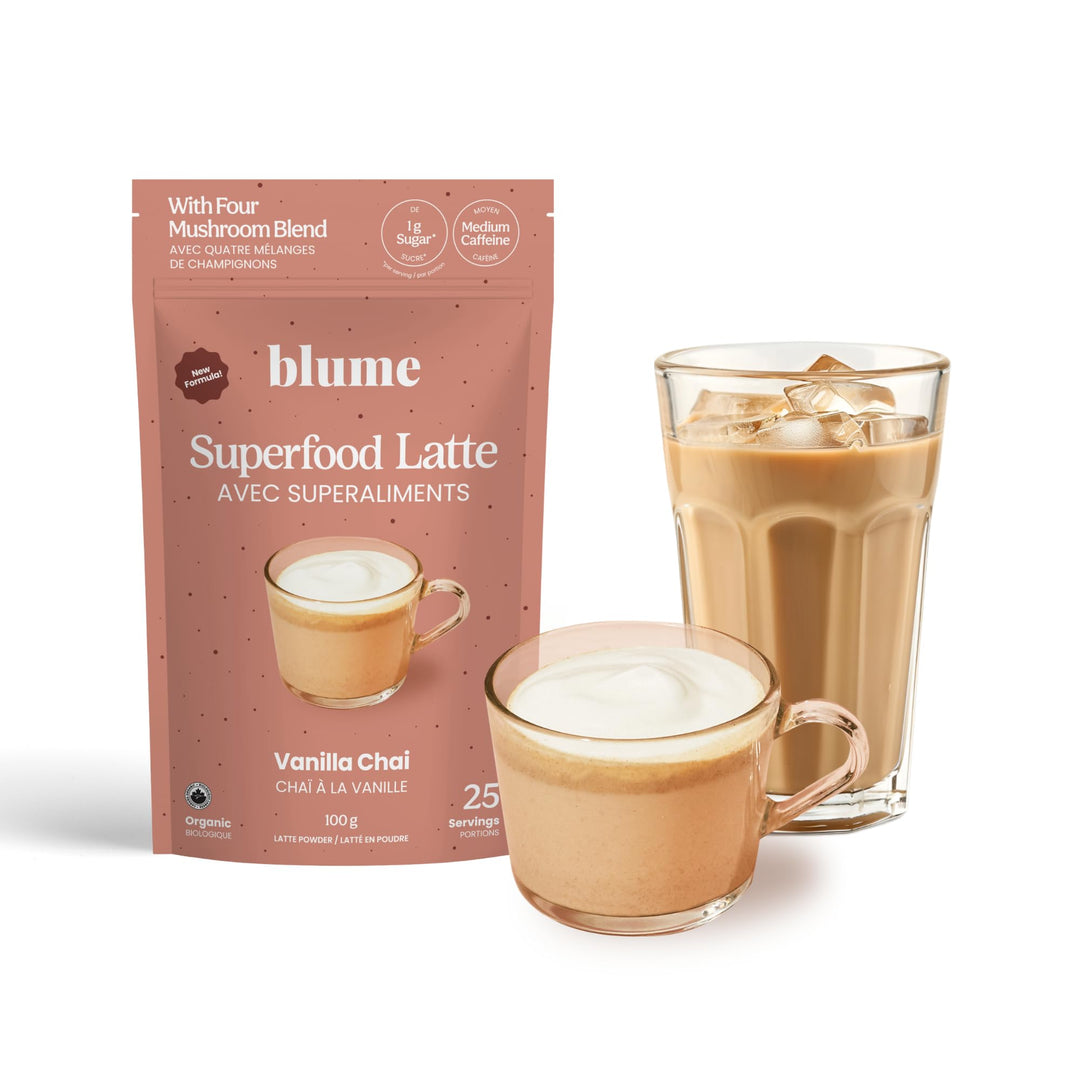 Blume – Superfoods Latte Mix – Vanilla Chai – 25 Servings – Low caffeine vegan