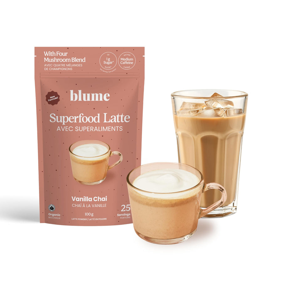 Blume – Superfoods Latte Mix – Vanilla Chai – 25 Servings – Low caffeine vegan