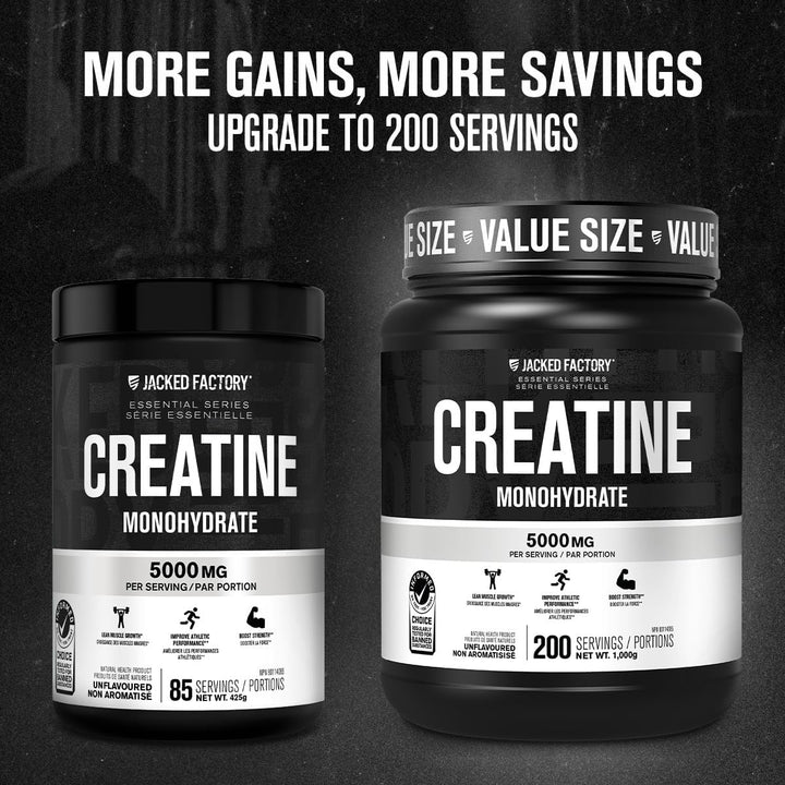 Jacked Factory – Creatine Monohydrate Powder – 425 g, 85 Servings