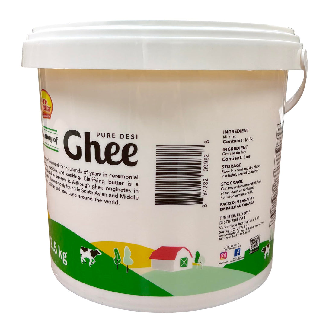 Verka Pure Desi Ghee (Clarified Butter), 2.5 kg - Canadian Distribution - Ships Free Within Canada on Orders Above CAD $199