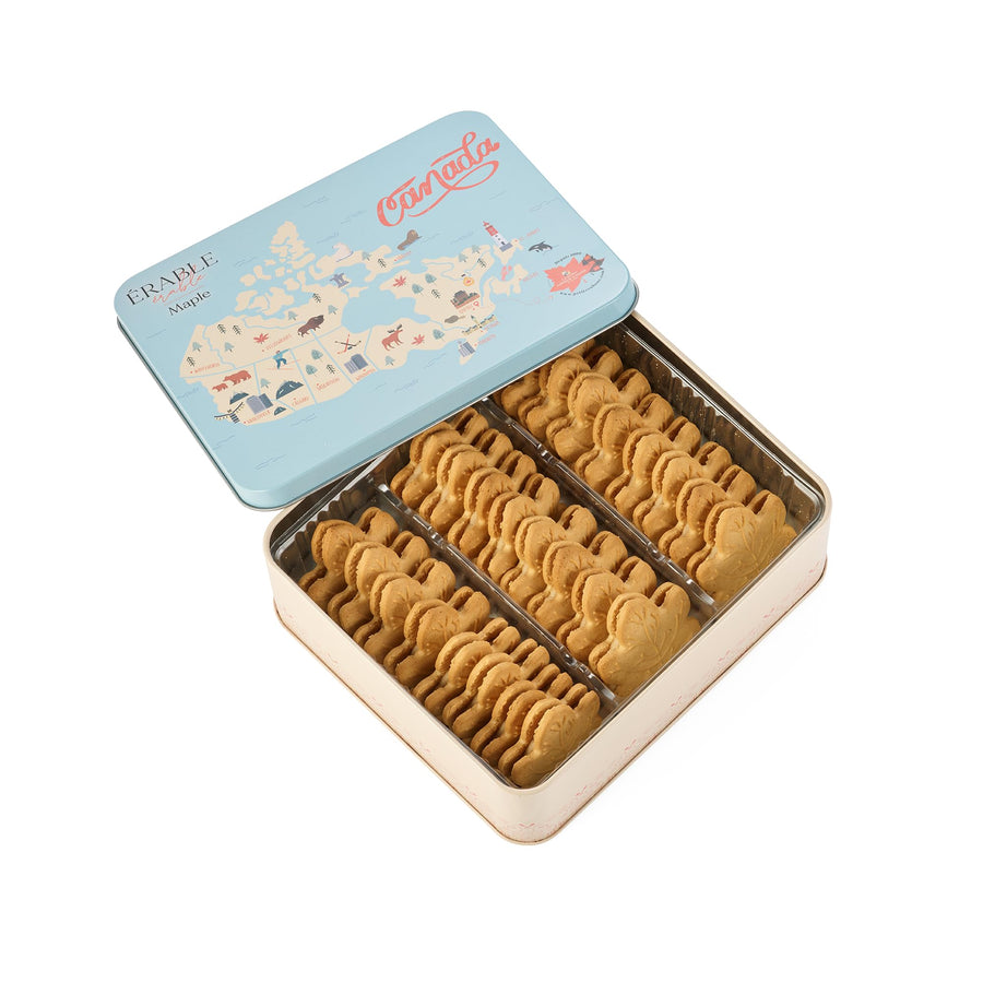 Little Quebec Sugar Shack – Maple Cookies – Traditional – 24 Count – Collectible Tin