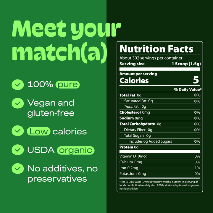 MATCHA DNA - Certified Organic Matcha Green Tea Powder - 454g (16 oz)