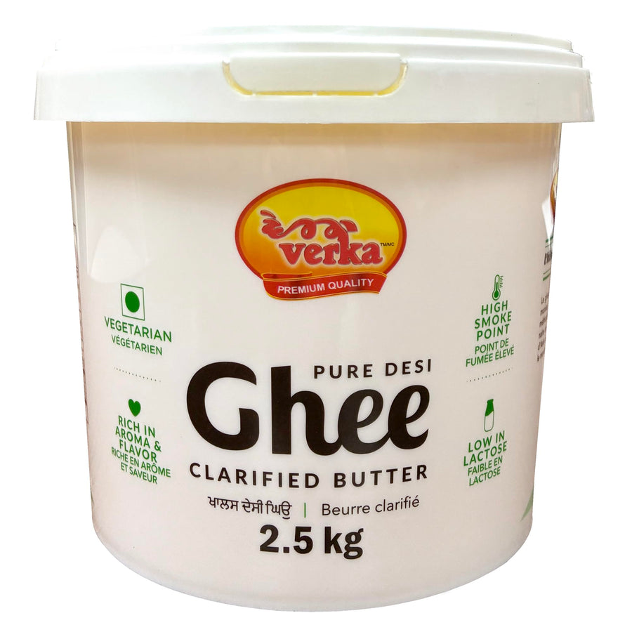 Verka Pure Desi Ghee (Clarified Butter), 2.5 kg - Canadian Distribution - Ships Free Within Canada on Orders Above CAD $199