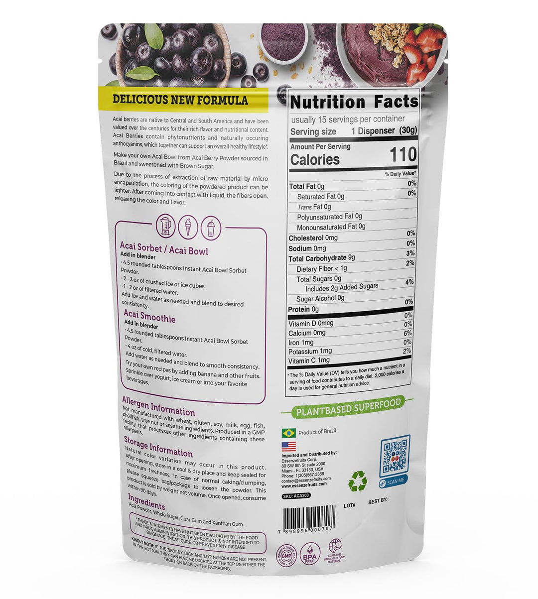 Instant Acai Bowl and Smoothie Mix Canada