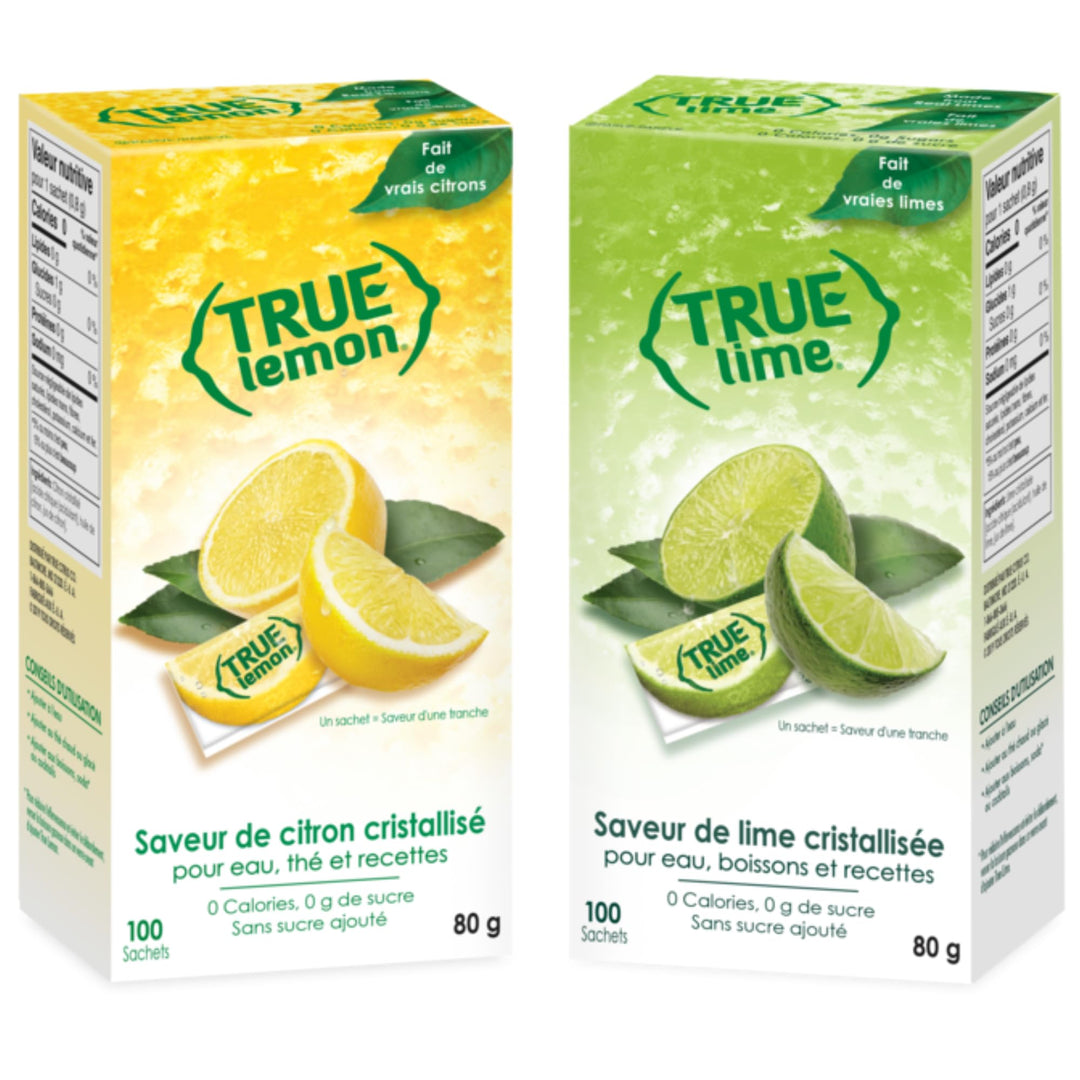 True Lemon – Water Enhancer – Lemon and Lime Pack – 100 Count Each
