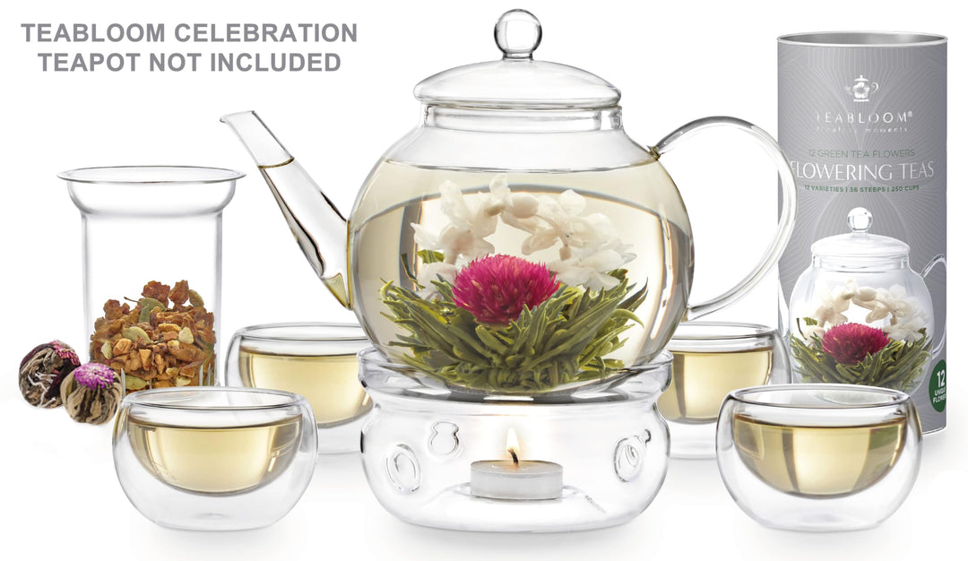 Teabloom – Flowering Tea Gift Set – Blooming Tea Flowers – 12 Flowers (36 Steeps)