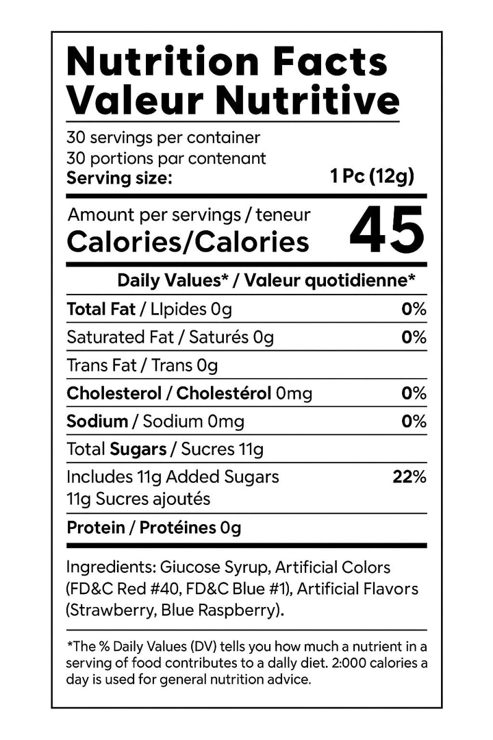 Paquet de 30 bonbons pour la Saint-Valentin – Sucettes emballées individuellement sur le thème des fêtes – Saveurs délicieuses : fraise et framboise bleue