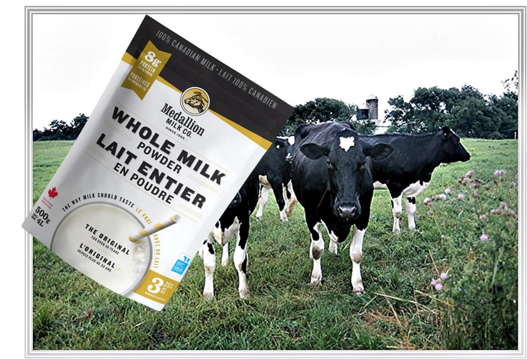 Medallion Whole Milk Powder 500g – Canadian Dairy, Antibiotic-Free, No rbST or rBGH - Canadian Distribution - Ships Free Within Canada on Orders Above CAD $199