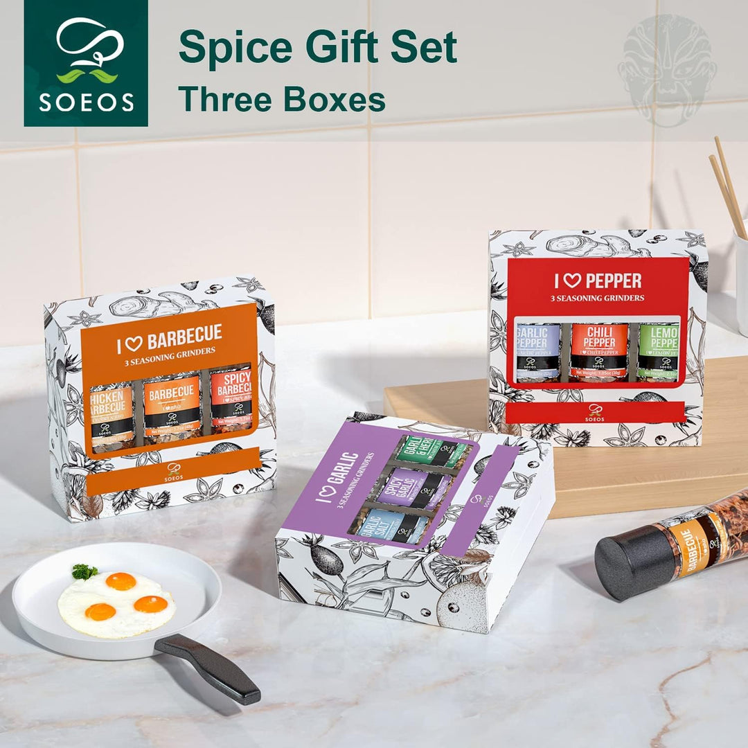 Soeos – Spice Grinder Set – 9 Spices – Set of 9
