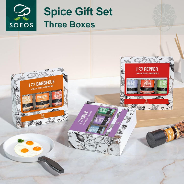 Soeos – Spice Grinder Set – 9 Spices – Set of 9