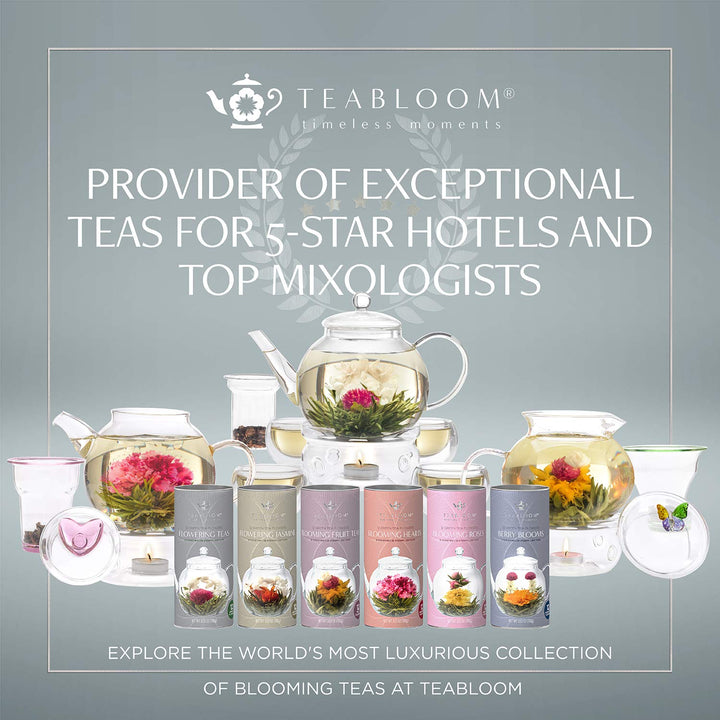 Teabloom – Flowering Tea Gift Set – Blooming Tea Flowers – 12 Flowers (36 Steeps)