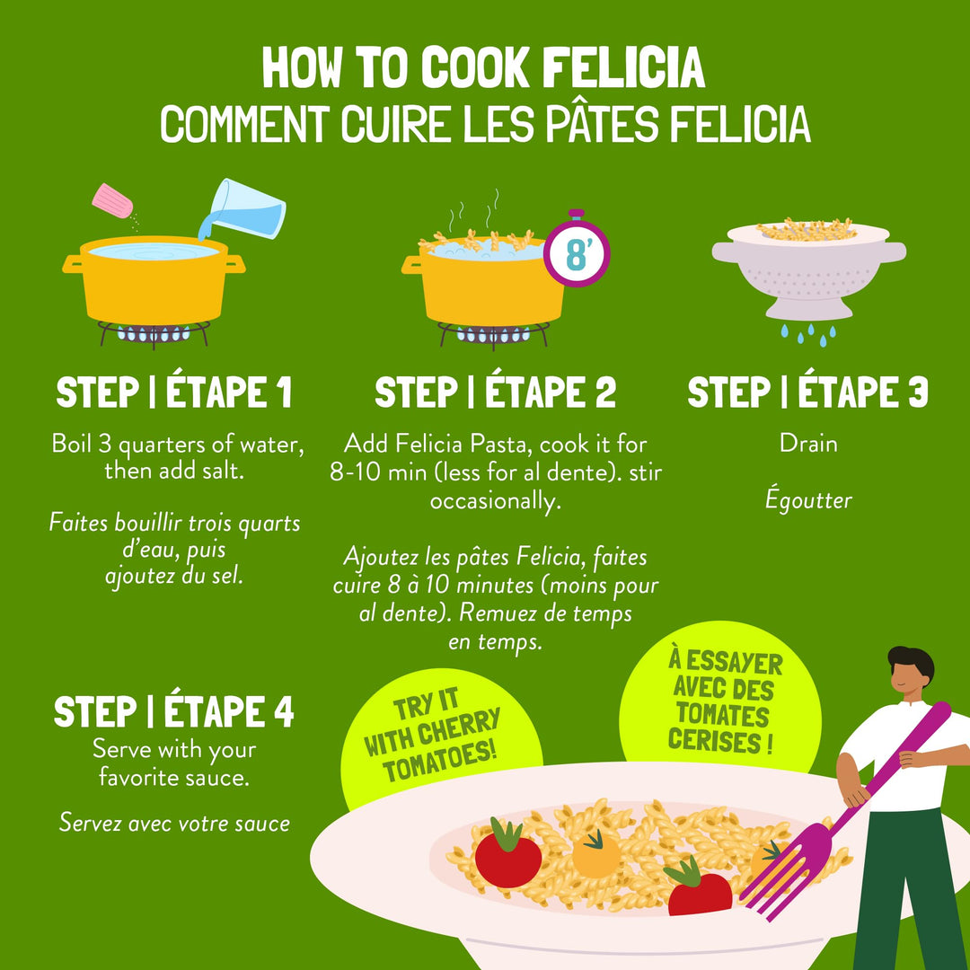 Felicia Organic Chickpea Fusilli Pasta – 2 x 250g - Canadian Distribution - Ships Free Within Canada on Orders Above CAD $199