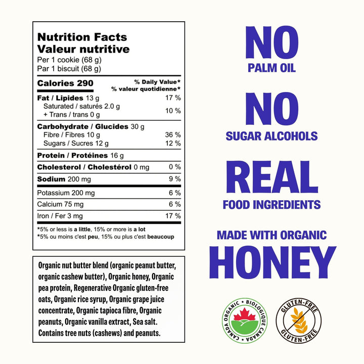 Made With Local – Protein Nut Butter Cookies – Peanut Butter Sea Salt – 12 Pack