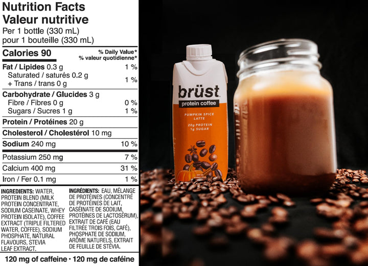 Brüst – Protein Coffee – Pumpkin Spice Latte – 12 × 330 ml