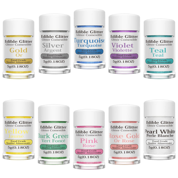Nomeca – Edible Glitter – 10 Colours – 5g Each – Food grade shimmer