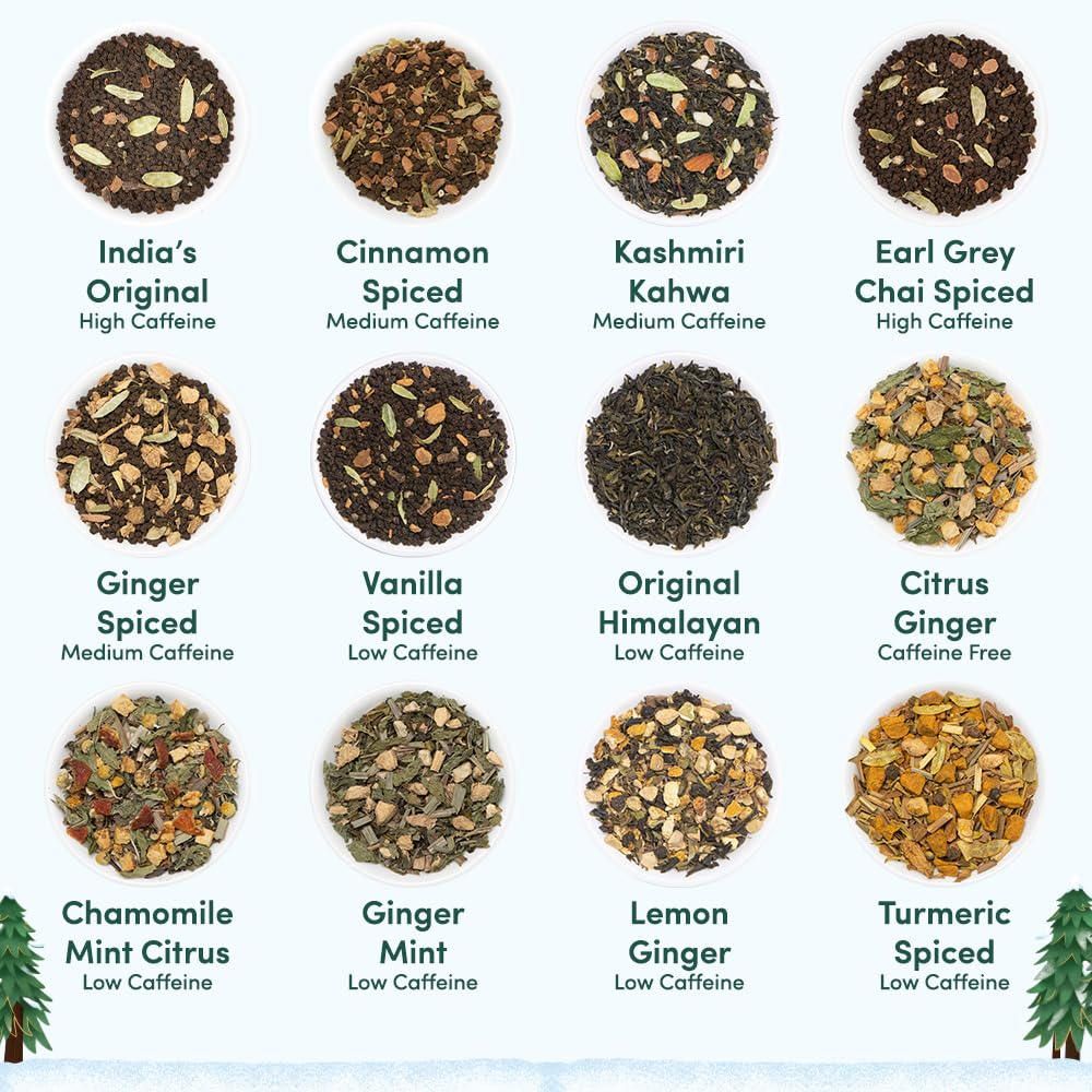 VAHDAM – Christmas Tea Gift Set – 24 Loose Leaf Teas