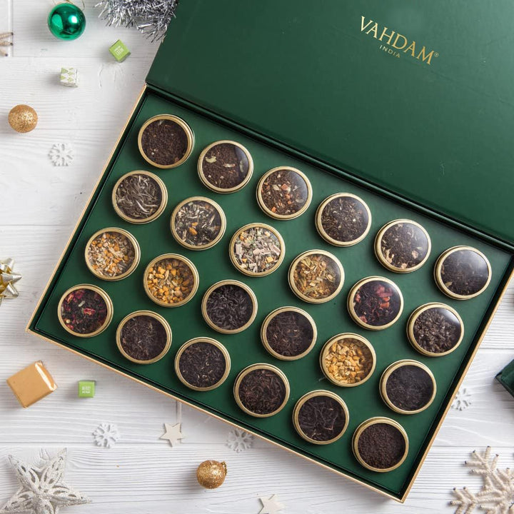 VAHDAM – Tea Gift Set – 24 Loose Leaf Teas – Luxury Tin Caddies