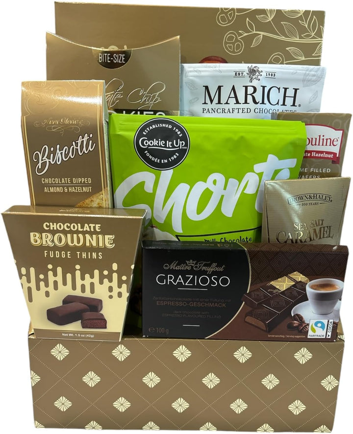 Chocolate Treats Gift Basket - Chocolate Candy Gift Baskets for Special Occasions Christmas Baskets, Birthday Gifts, Graduation Gifts, and Other Events, Gifts for Women and Men
