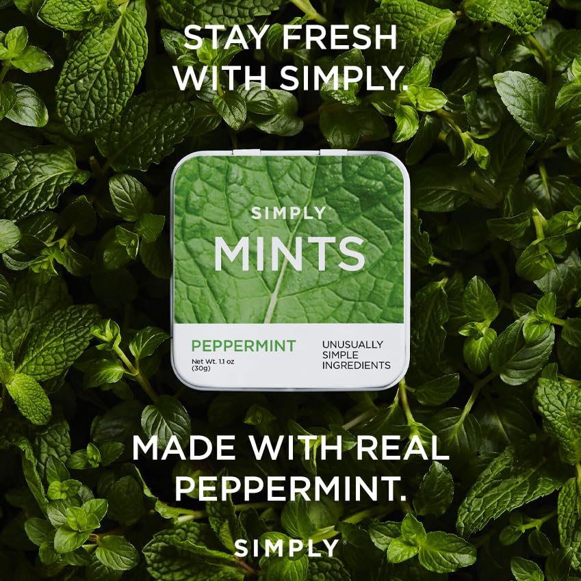 Simply Mints – Peppermint Mints – Original – 6 Pack / 180 Pieces – Natural ingredients