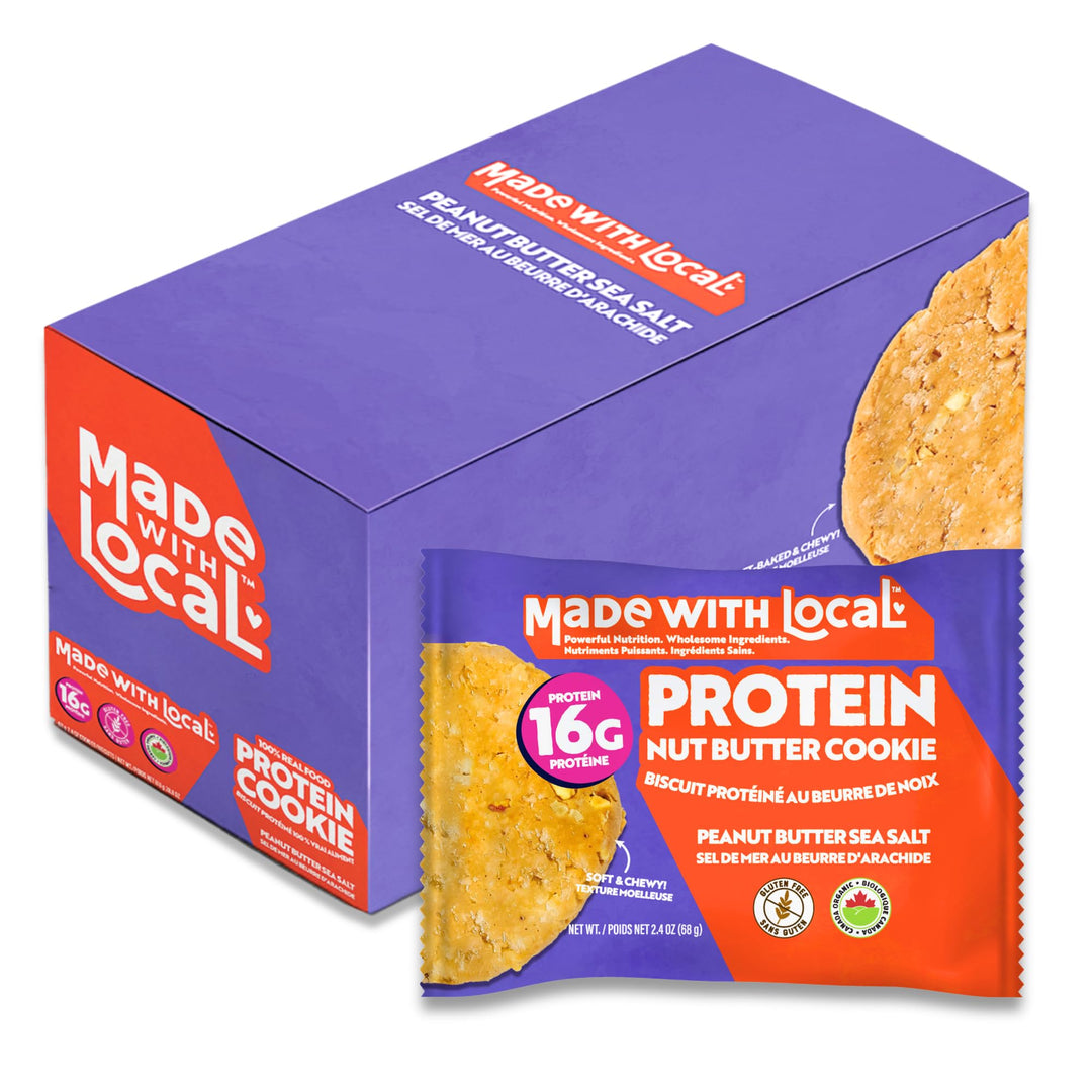 Made With Local – Protein Nut Butter Cookies – Peanut Butter Sea Salt – 12 Pack