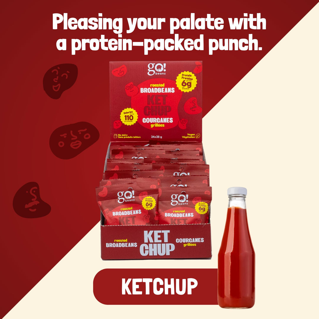 GoBeanz – Crunchy Broad Beans – Ketchup – 24 × 28 g
