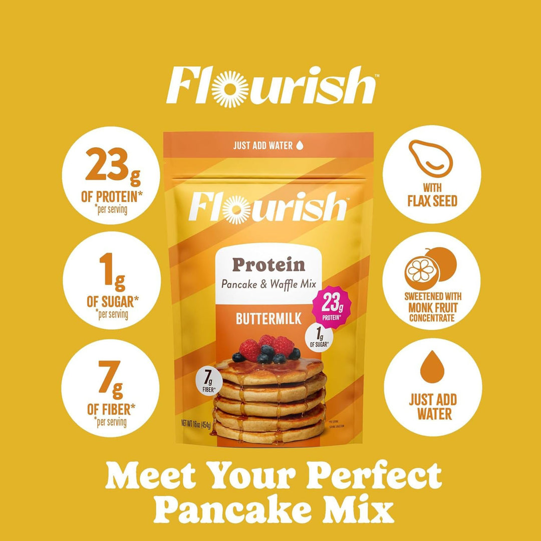 Flourish – Protein Pancake & Waffle Mix – Buttermilk – 430g x 2