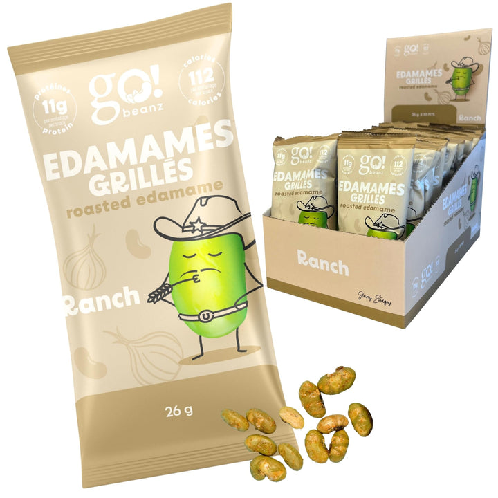 GoBeanz – Crunchy Roasted Edamame – Tasty Ranch – 20 Packs