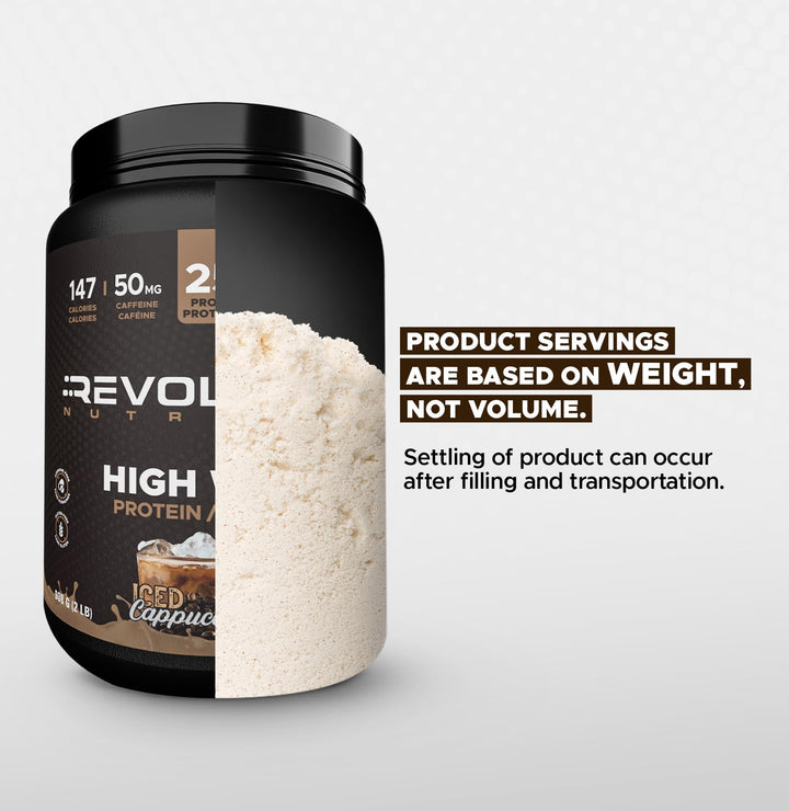 Revolution Nutrition – High Whey Protein – Caffeinated Iced Cappuccino – 908g (2 lb)