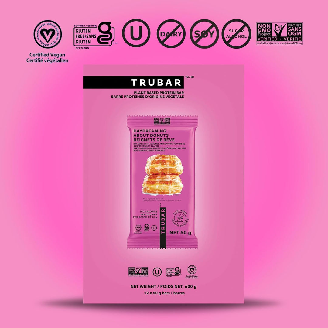 Trubar – Barre protéinée végane – Saveur beignet – Lot de 12
