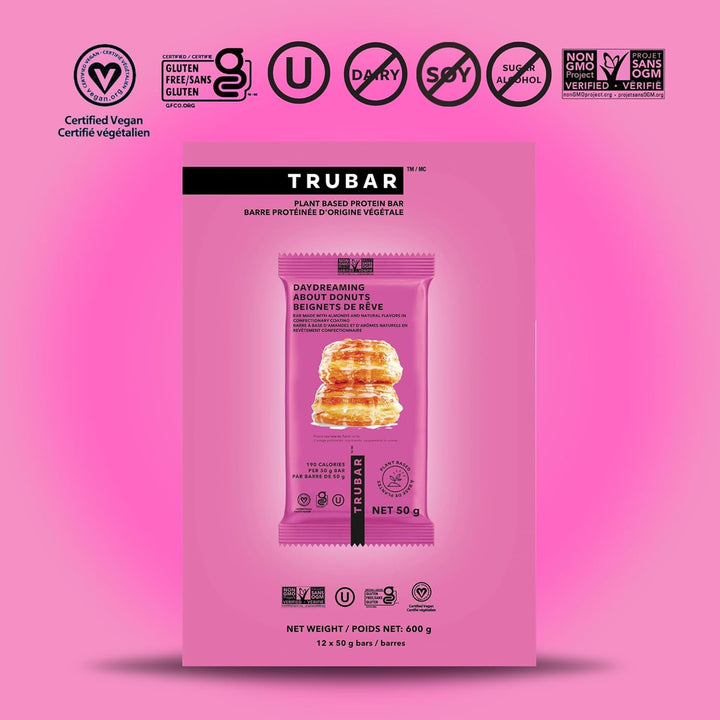 Trubar – Barre protéinée végane – Saveur beignet – Lot de 12