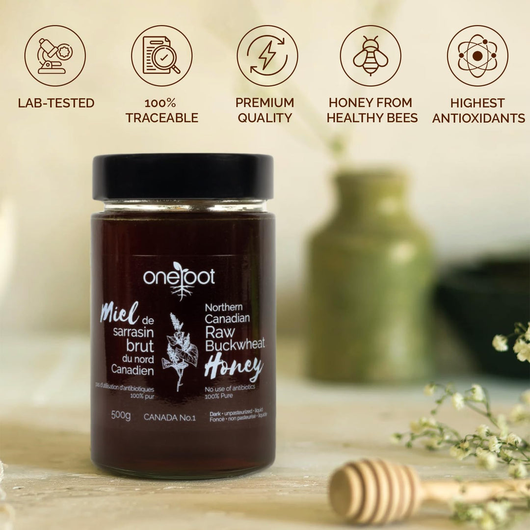 ONEROOT – Buckwheat Honey – Raw & Unpasteurized – 500g