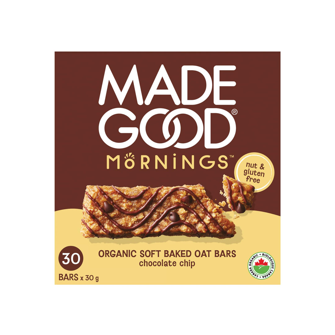 MadeGood – Mornings Soft-Baked Breakfast Bars – Chocolate Chip – 30 Pack