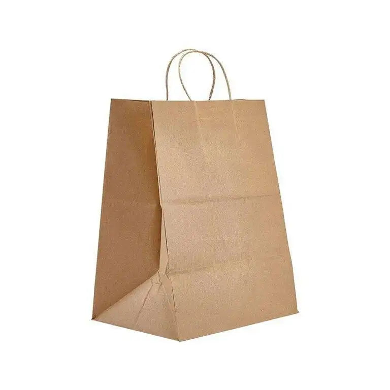 Bag Paper Kraft With Handle 12 x 7x12 - 1 x 250 count - Calibre Marketi - Packaging and Accessories - Restaurant Supplies and Equipment - Canadian Distribution