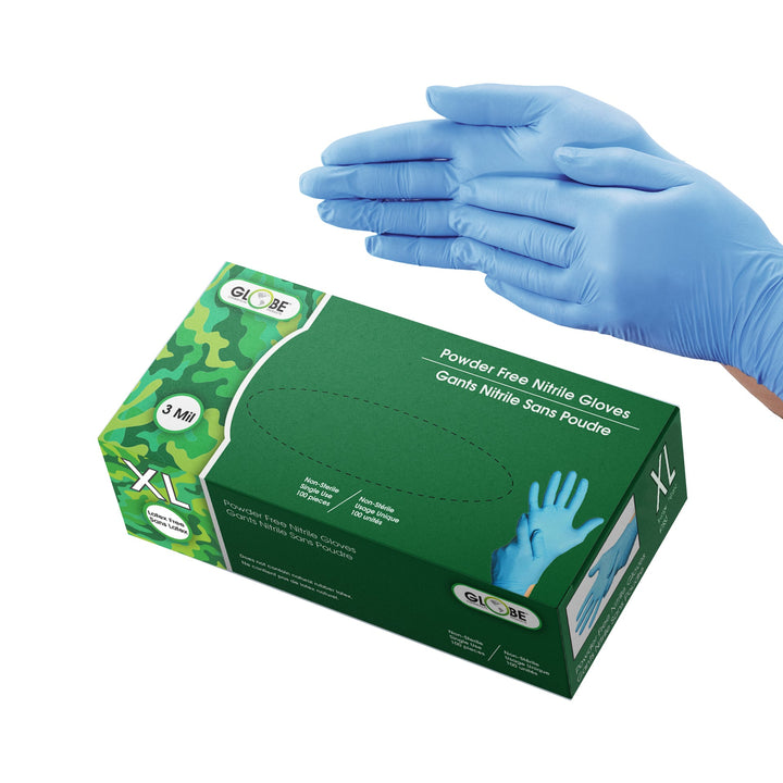 Sky Blue 3 Mil Nitrile Gloves Powder-Free - Sold By The Case