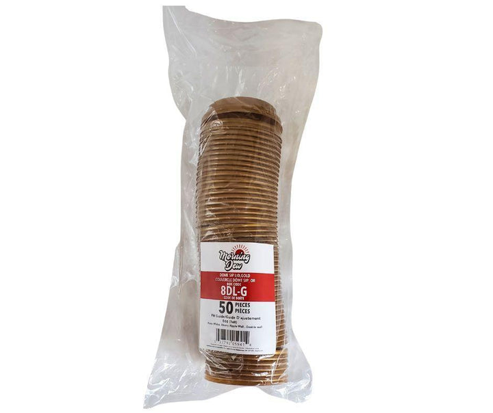 Morning Dew - Dome Sip Lid for 8oz Tall Hot Paper Cups - Gold - 20 x 50 count