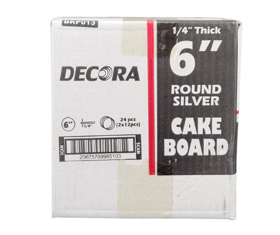 Decora - Plateau à gâteau - Rond - Argent - 6x1/4