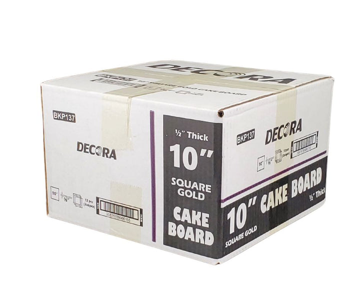 Decora - 10" Square 1/2" Cake Board - Gold
