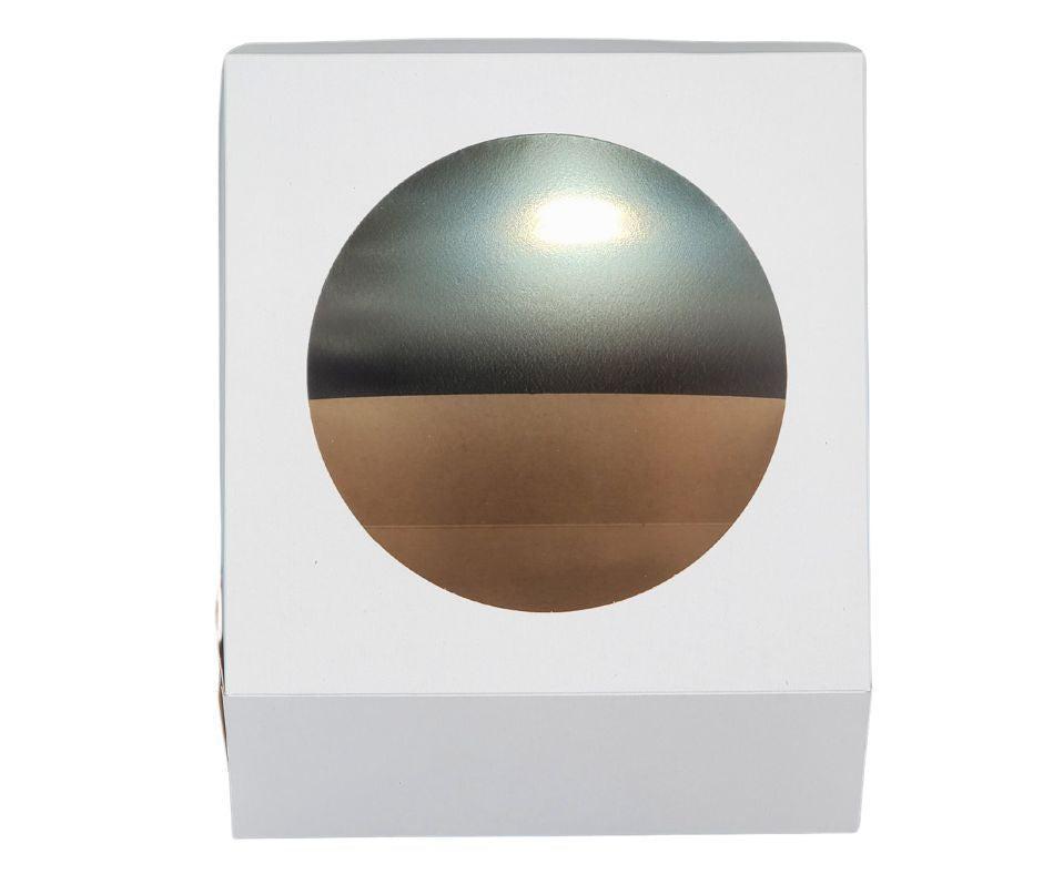 EB - Boîtes à gâteaux blanches - Avec fenêtre - 9x9x2.5 (Boîte à tarte)