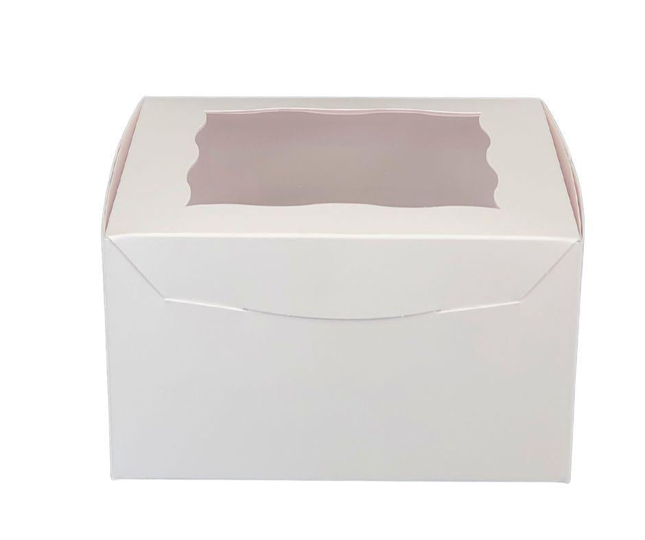 EB - 7 x 7 x 4 - Boîte à cupcakes avec fenêtre (4 cupcakes) - Blanc - 5281A