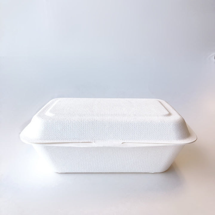 7" x 5" x 2.5" Sugarcane Clamshell 500cs - Disposable Take Away Food Packaging - Canadian Distribution