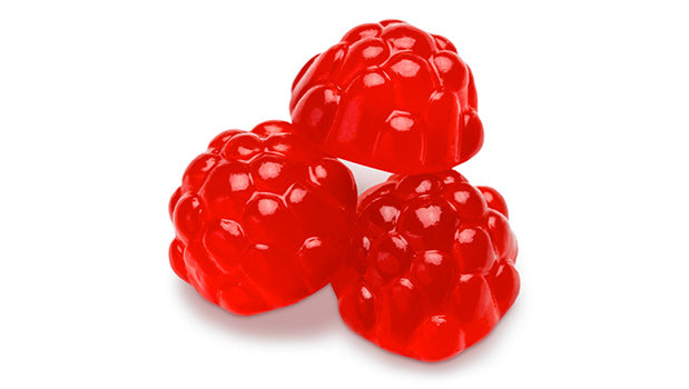 Albanese Gummy Red Raspberries - 20 LB Box