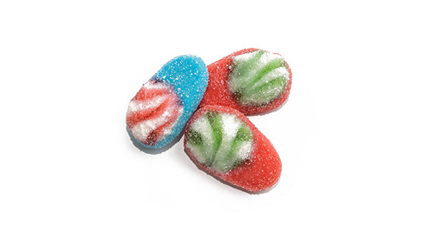 Jelly caps candy on a white background
