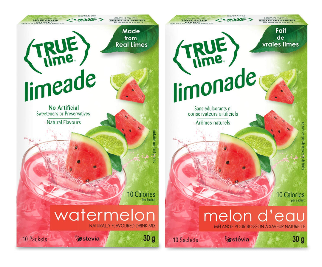 True Lemon – Lemon & Lime Drink Mix – Variety Pack – 6 × 10 ct