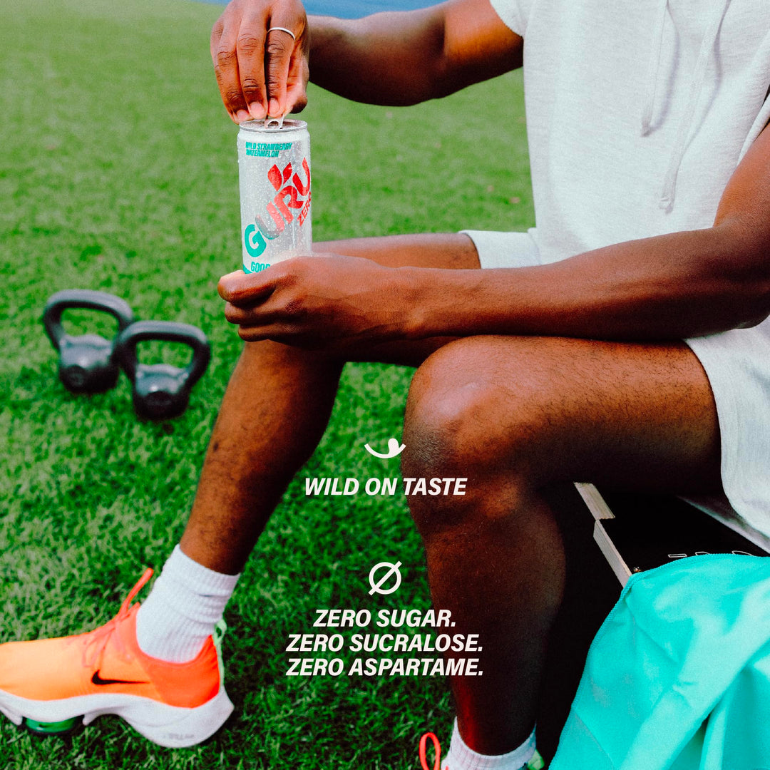 GURU – Zero Sugar Energy Drink – Wild Strawberry Watermelon – 24 × 355 ml