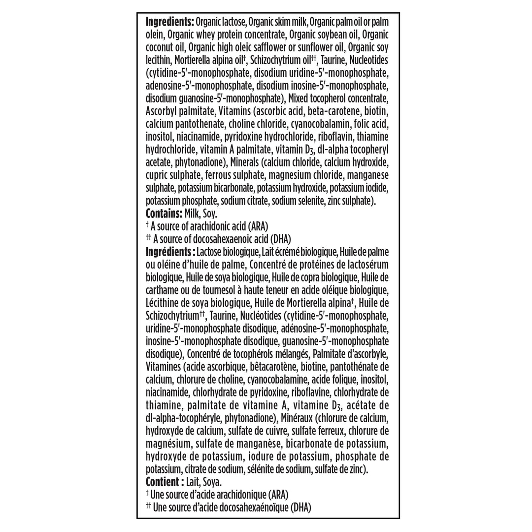 Good Start Organic Iron Fortified Milk-Based Infant Formula Powder, 800g - Canadian Distribution - Ships Free Within Canada on Orders Above CAD $199
