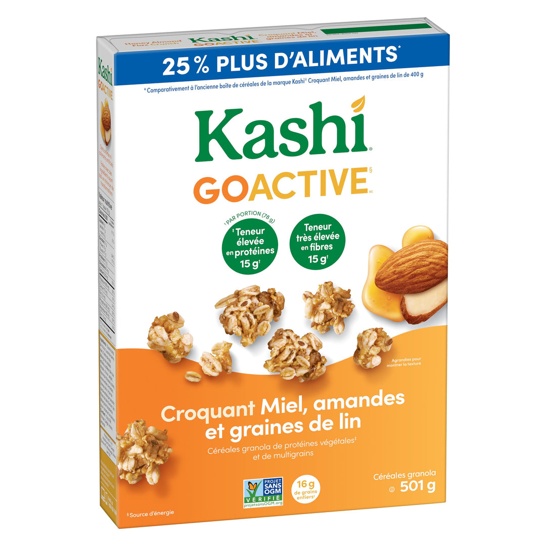 Kashi GoActive Honey Almond Flax Crunch Granola Cereal, 2 x 501g - Canadian Distribution - Ships Free Within Canada on Orders Above CAD $199