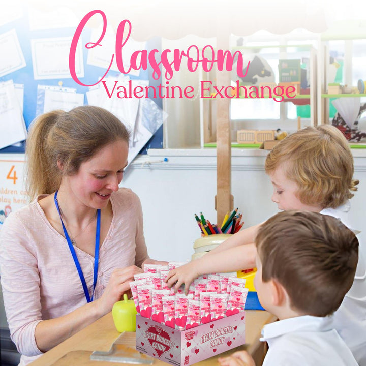 Sachet de 30 bonbons de la Saint-Valentin – Bonbons en forme de cœur emballés individuellement – ​​Saveurs délicieuses : fraise et tutti frutti – Bonbons de la Saint-Valentin en vrac